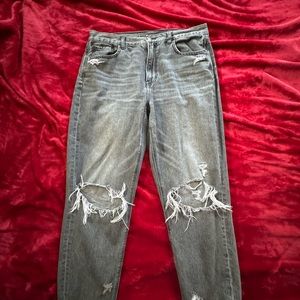 Grey American Eagle mom jeans size 14